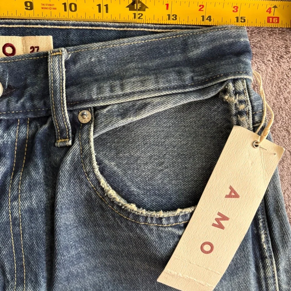 AMO Laura Short Size 27 Blue Denim High Rise Bermuda Skater Jorts NEW